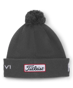 Titleist Tour Pom Pom Beanie Hat - Charcoal/White -Clubs Shop titleist tour pom pom beanie hat charcoal white p12176 26162 image