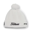 Titleist Tour Pom Pom Beanie Hat - White/Black -Clubs Shop titleist tour pom pom beanie hat white black p12177 26163 image