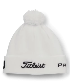 Titleist Tour Pom Pom Beanie Hat - White/Black