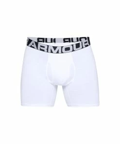 Under Armour Charged Cotton 6in 3 Pack Boxers - White