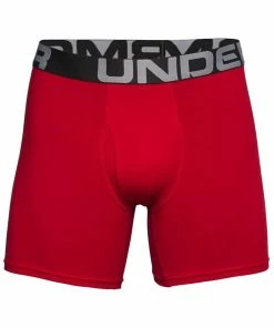 Under Armour Charged Cotton 6in Boxerjock 3pk Red