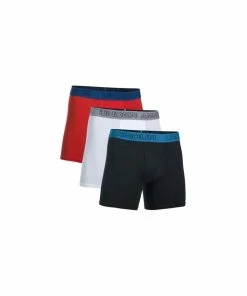 Under Armour Cotton Stretch 6'' 3 Pack - Black/WH/Red - S