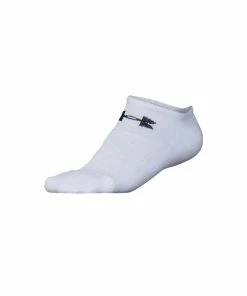 Under Armour Golf Elevated Perf No Show Socks - White/Black