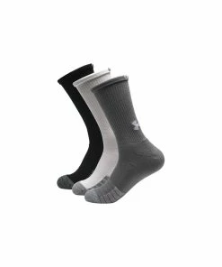 Under Armour Heatgear Socks Crew 3 Pack - Steel/White/White