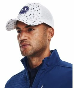 Under Armour Mens ISO Cap White/Sonar Blue -Clubs Shop under armour mens iso cap white sonar blue p12616 27509 image