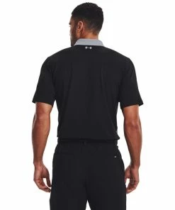 Under Armour Mens Perf 3.0 Color Block Polo Steel/Black -Clubs Shop under armour mens perf 3 0 color block polo steel black p12662 27615 image