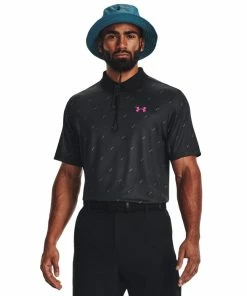 Under Armour Mens Perf 3.0 Deuces Polo Black/Still Water
