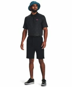 Under Armour Mens Perf 3.0 Deuces Polo Black/Still Water -Clubs Shop under armour mens perf 3 0 deuces polo black still water p12671 27632 image