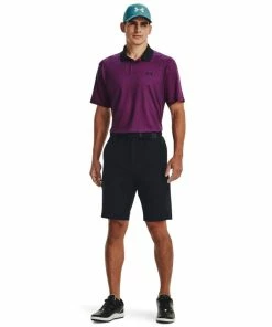 Under Armour Mens Perf 3.0 Printed Polo Black/Rebel Pink -Clubs Shop under armour mens perf 3 0 printed polo black rebel pink p12665 27624 image