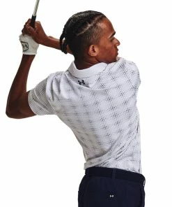 Under Armour Mens Playoff 3.0 Printed Polo White/Navy -Clubs Shop under armour mens playoff 3 0 printed polo white navy p12704 27700 image