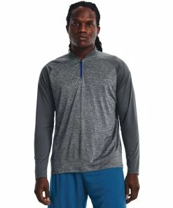 Under Armour Mens Tech 2.0 Novelty 1/4 Zip Pitch Gray