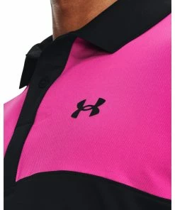 Under Armour Perf 3.0 Color Block Polo Black/Rebel Pink -Clubs Shop under armour perf 3 0 color block polo black rebel pink p12661 27613 image