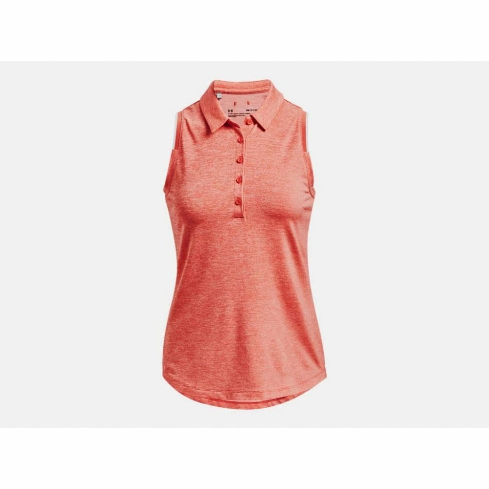 Under Armour Womens Zinger Point Slvls Polo Vermillion 4 Under Armour Womens Zinger Point Slvls Polo Vermillion - Image 2