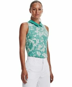 Under Armour Womens Zinger Rise Slvls Polo Neptune Green