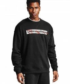 Under Armour Rival Fleece Camo Wordmark Crew Black